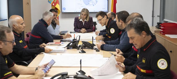 Marta Barrachina preside la reunión de coordinación del Consorcio Provincial de Bomberos ante la previsión de fuertes lluvias y destaca que "seguimos plenamente comprometidos en la coordinación de todos los efectivos y recursos para asegurar tranquilidad