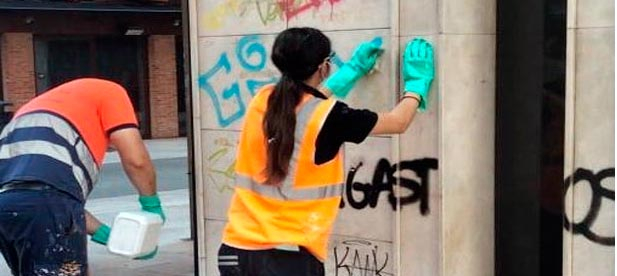 Se han eliminado ya de nuestra ciudad un total de 1.076 pintadas.