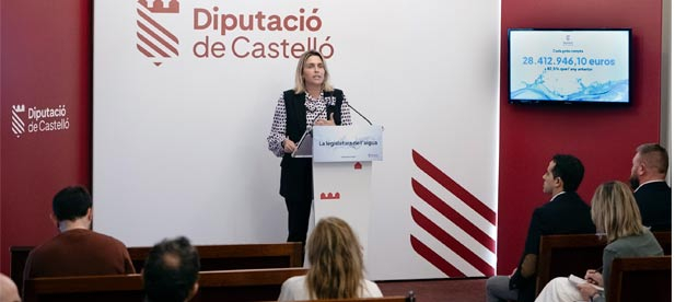 La presidenta Marta Barrachina anuncia los cuatro ejes en que se sustentará el presupuesto 2025 destinado al abastecimiento, suministro, depuración y acondicionamiento de infraestructuras hídricas en la provincia